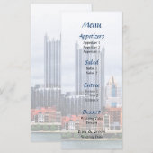 Pittsburgh PA Skyline Wedding Menu (Voorkant / Achterkant)