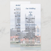 Pittsburgh PA Skyline Wedding Programme Programma (Voorkant / Achterkant)
