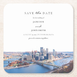 Pittsburgh Paper Onderzetter Save the Date