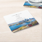 Pittsburgh Paper Onderzetter Save the Date (Schuin)