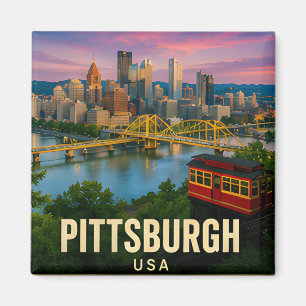 Pittsburgh Pennsylvania Bruggen Reis Souvenir Magneet