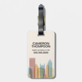 Pittsburgh, Pennsylvania | City Skyline Bagagelabel (Achterkant verticaal)