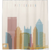 Pittsburgh, Pennsylvania | City Skyline Douchegordijn (Voorkant)