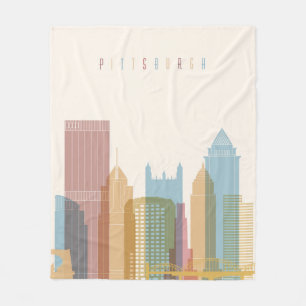 Pittsburgh, Pennsylvania   City Skyline Fleece Deken