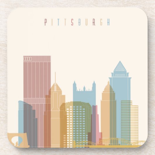 Pittsburgh, Pennsylvania | City Skyline Onderzetter (Voorkant)
