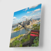 Pittsburgh Pennsylvania Duquesne Inline Uitzicht   Vierkante Klok (Hoek)