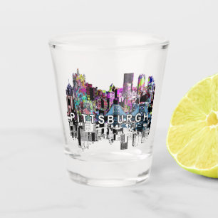 Pittsburgh, Pennsylvania in graffiti Shot Glass Shot Glas