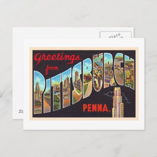 Pittsburgh Pennsylvania PA Grande lettre carte pos (Devant / Derrière)