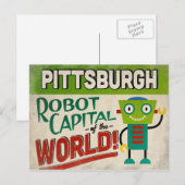 Pittsburgh Pennsylvania Robot - Funny Briefkaart (Voorkant / Achterkant)