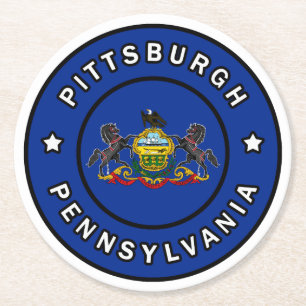 Pittsburgh Pennsylvania Ronde Kartonnen Onderzetter