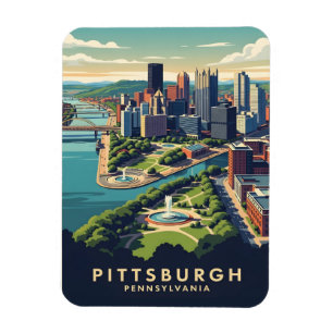 Pittsburgh, Pennsylvania Silhouet Magneet