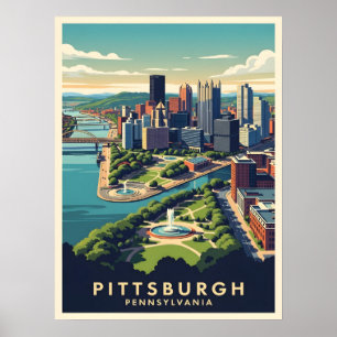 Pittsburgh, Pennsylvania Silhouet Poster