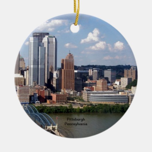 Pittsburgh, Pennsylvania Silhouette Keramisch Ornament (Voorkant)
