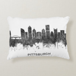 Pittsburgh Pennsylvania Skyline BW Accent Kussen