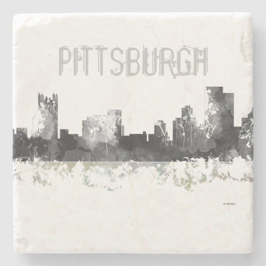 PITTSBURGH PENNSYLVANIA SKYLINE - Onderzetter met (Voorkant)