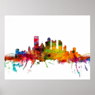 Pittsburgh Pennsylvania Skyline Poster