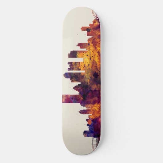 Pittsburgh Pennsylvania Skyline Skateboard (Voorkant)