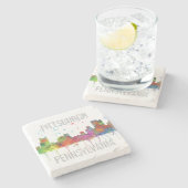 PITTSBURGH PENNSYLVANIA SKYLINE STENEN ONDERZETTER (Zijkant)