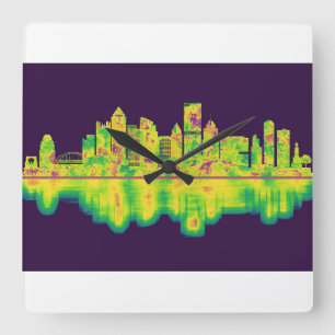 Pittsburgh Pennsylvania Skyline Vierkante Klok