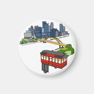 Pittsburgh Pennsylvania Steel City Skyline Art Can Magneet