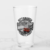 Pittsburgh Pennsylvania Steel City Skyline Inline Glas (Voorkant)