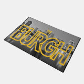 Pittsburgh Pennsylvania Steel City Skyline Night P Deurmat (Schuin)