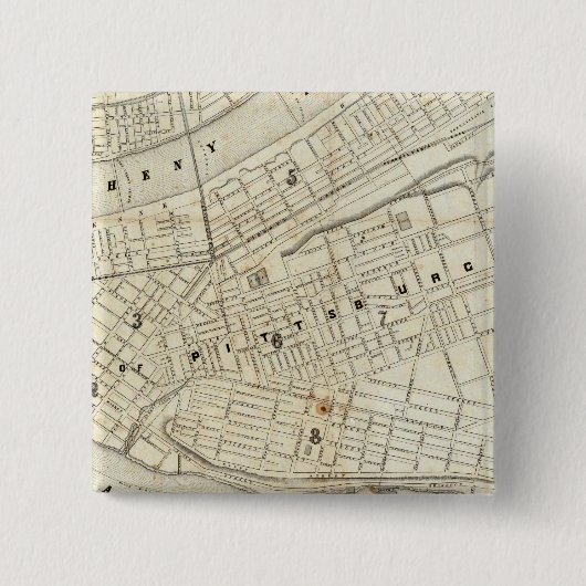 Pittsburgh, Pennsylvania Vierkante Button 5,1 Cm (Voorkant)