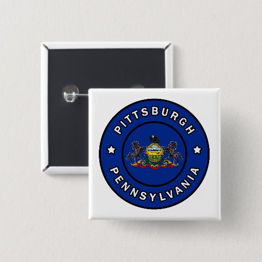 Pittsburgh Pennsylvania Vierkante Button 5,1 Cm (Voorkant /achterkant)