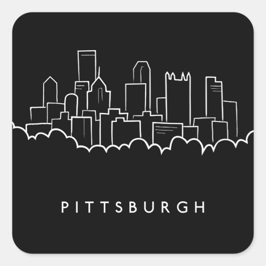 Pittsburgh Pennsylvania Vierkante Sticker (Voorkant)