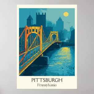 Pittsburgh Pennsylvania Vintage Iconische Bridge A Poster