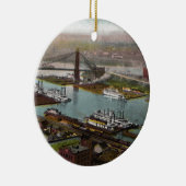  Pittsburgh Point Park in de jaren 1800 Keramisch Ornament (Rechts)