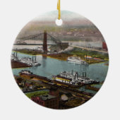  Pittsburgh Point Park in de jaren 1800 Keramisch Ornament (Achterkant)