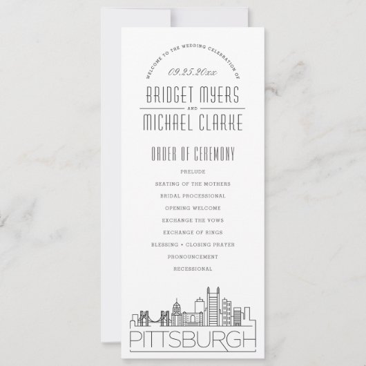 Pittsburgh | Programme Moderne de Mariage Déco (Devant)