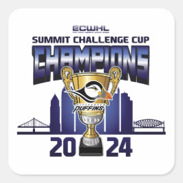 Pittsburgh Puffins Summit Challenge Cup kampioenen Vierkante Sticker