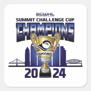 Pittsburgh Puffins Summit Challenge Cup kampioenen Vierkante Sticker