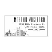 Pittsburgh Resident | Moderne Deco skyline Zelfinktende Stempel (Design)