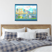 Pittsburgh Retro Art Photo Wall Canvas Afdruk (Insitu (Slaapkamer))