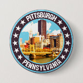 Pittsburgh Ronde Button 7,6 Cm (Voorkant)