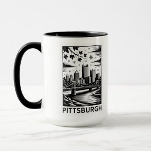 Pittsburgh Silhouet Zwart & Wit Winterstad Mok