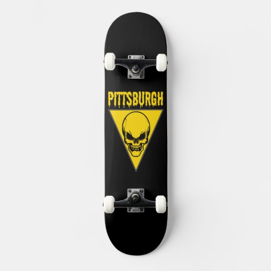 Pittsburgh Skull Skateboard (Voorkant)