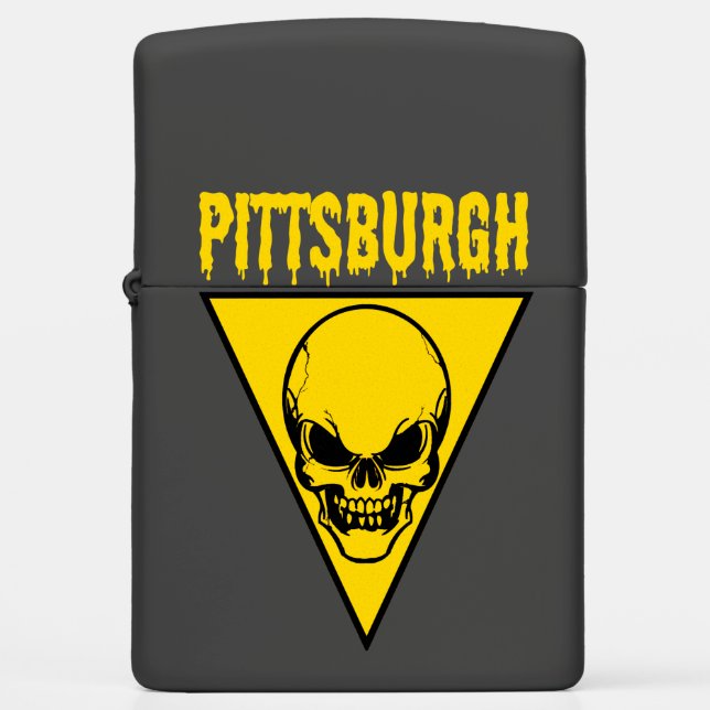 Pittsburgh Skull Zippo Lighter (Voorkant)
