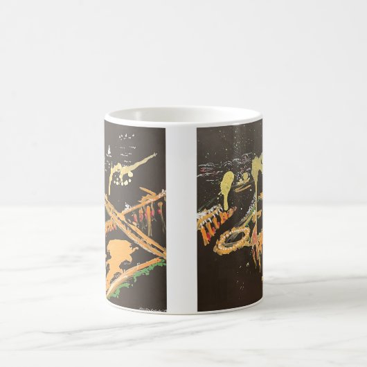 Pittsburgh Skyline Abstract schilderij tweetonige Koffiemok (Center)