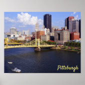 Pittsburgh Skyline Allegheny River Clemente Bridge Poster (Voorkant)