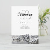 Pittsburgh Skyline Anniversaire Weekend Invitation (Debout devant)