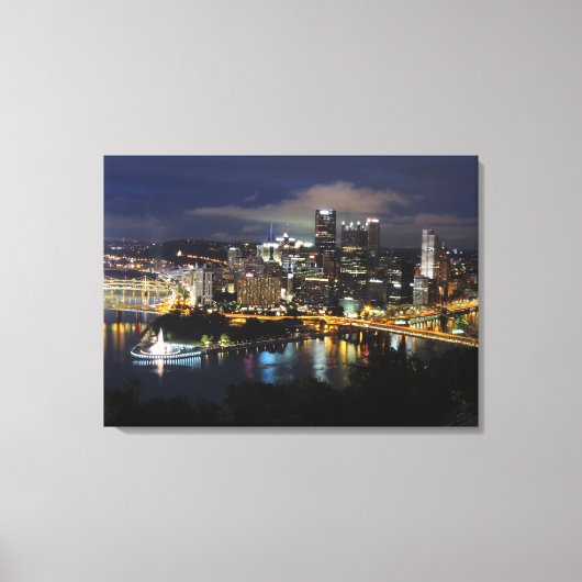 Pittsburgh Skyline bij Dusk Canvas (Voorkant)