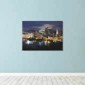 Pittsburgh Skyline bij Dusk Canvas (Insitu (Houten vloer))