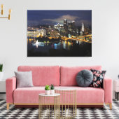Pittsburgh Skyline bij Dusk Canvas Afdruk (Insitu (Woonkamer))