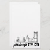 Pittsburgh Skyline Briefpapier (Voorkant / Achterkant)