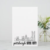 Pittsburgh Skyline Briefpapier (Staand voorkant)