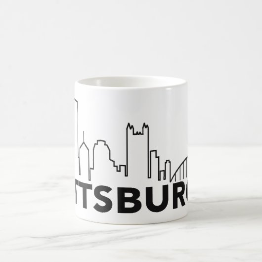 Pittsburgh Skyline Coffee Mok (zwart) (Center)